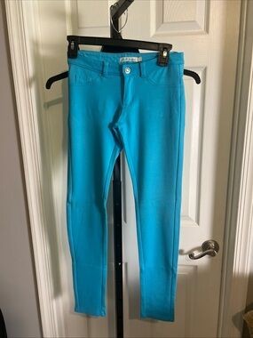 BB Jeans Skinny Jeggins Womens Small Blue Teal Stretch Rhinestone Pockets